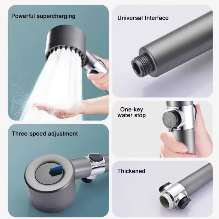 FILDUO Filtered Shower Head — 4 Spray Modes, High Pressure